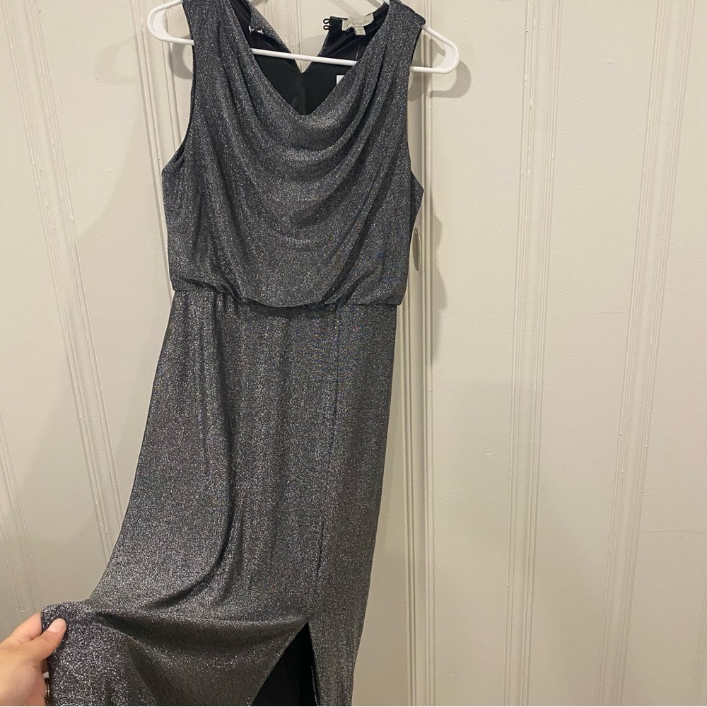 Silver Shimmering Gray Maxi Dress formal